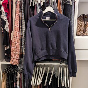 Aritzia TNA Cozy AF cropped half-zip sweatshirt